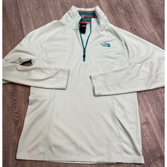 THE NORTH FACE Women's Jacket Pullover 1/4 Zip Sweatshirt Lime Green Size Medium - Picture 2 of 10